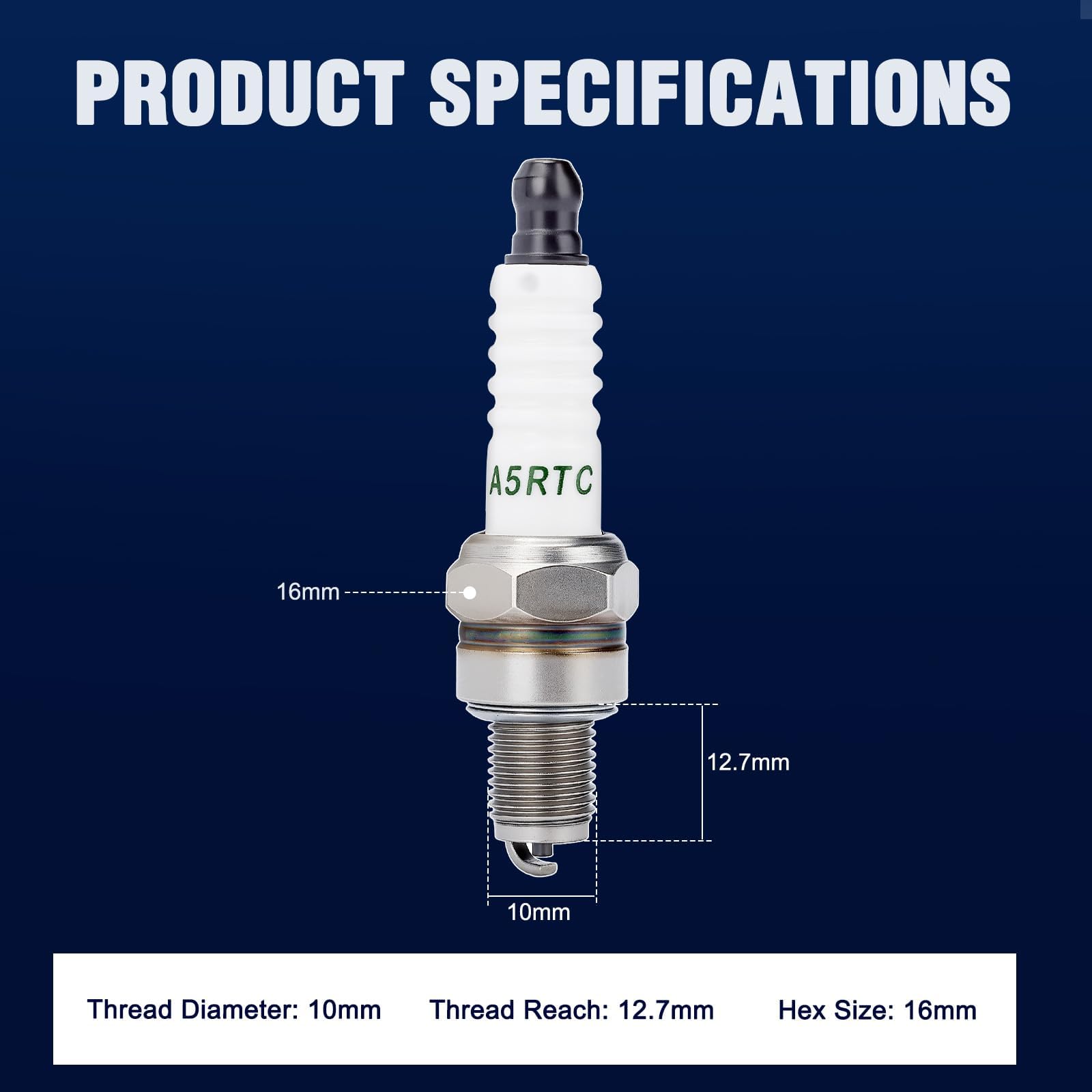 Wetenex spark plug with 12.7mm reach ensures proper threading
