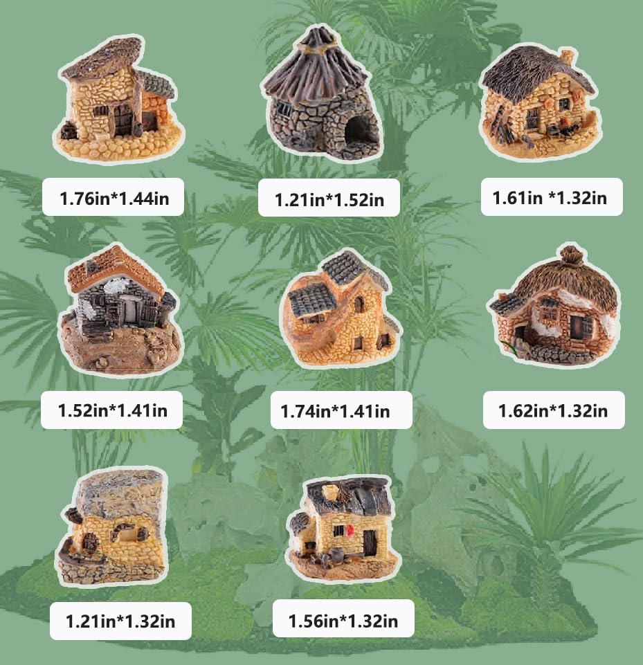 WETEPUXI resin fairy cottage detail showcases realistic textures for charming balcony or terrarium decor.