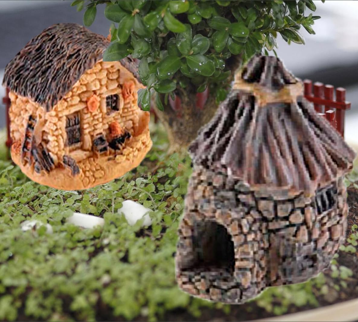 WETEPUXI resin cottage detail 2 emphasizes durable, weather-friendly material for long-lasting garden accents.