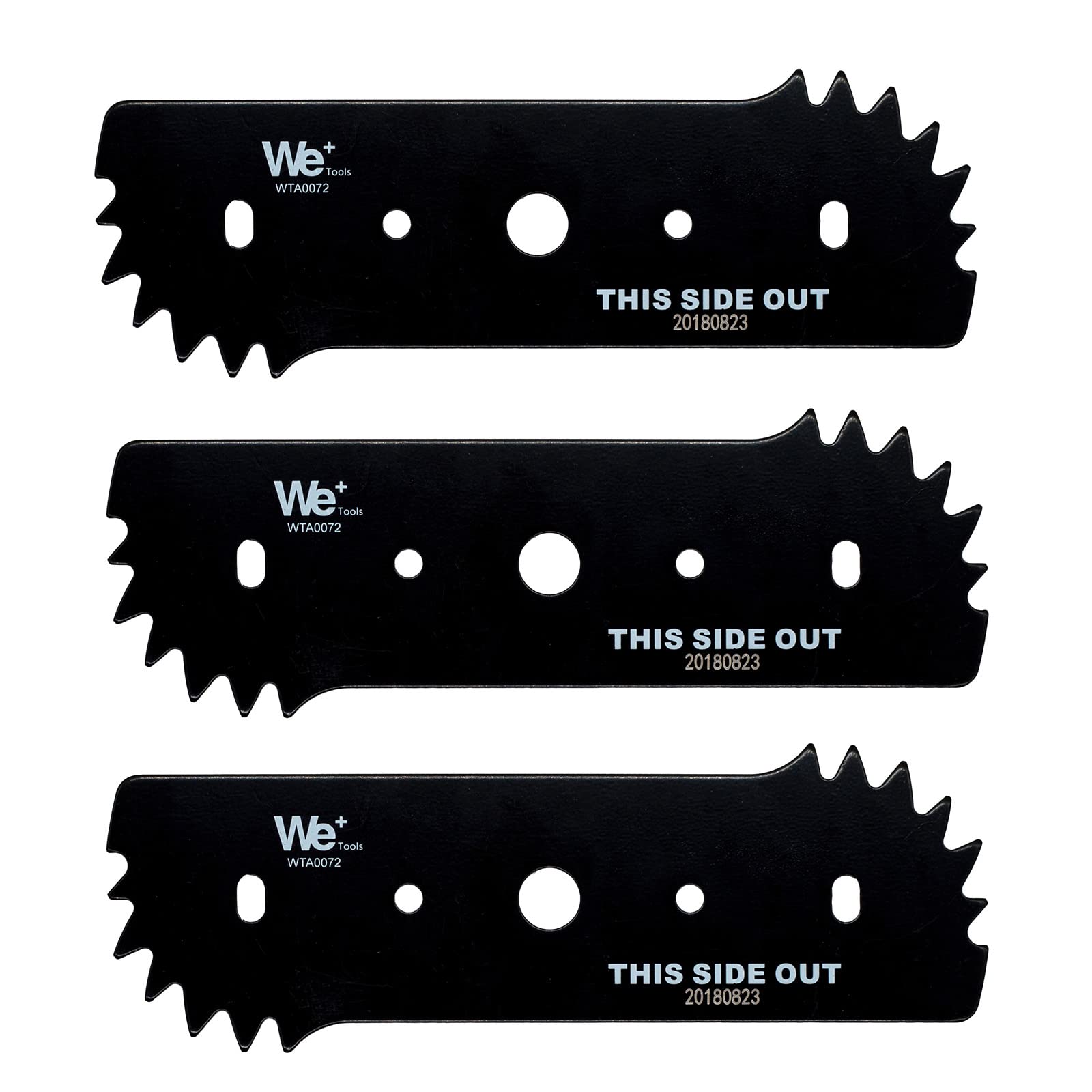 WETOOLPLUS 3-pack edger blades, side view, delivering clean cuts for precise lawn edges.
