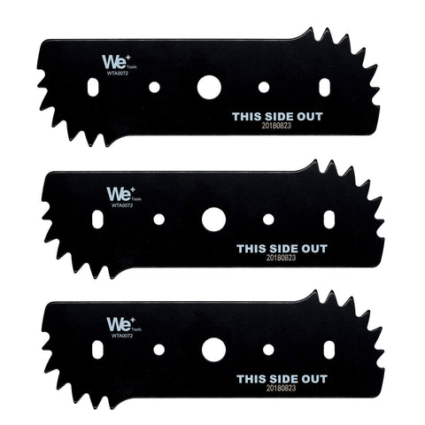WETOOLPLUS 3-pack edger blades, side view, delivering clean cuts for precise lawn edges.