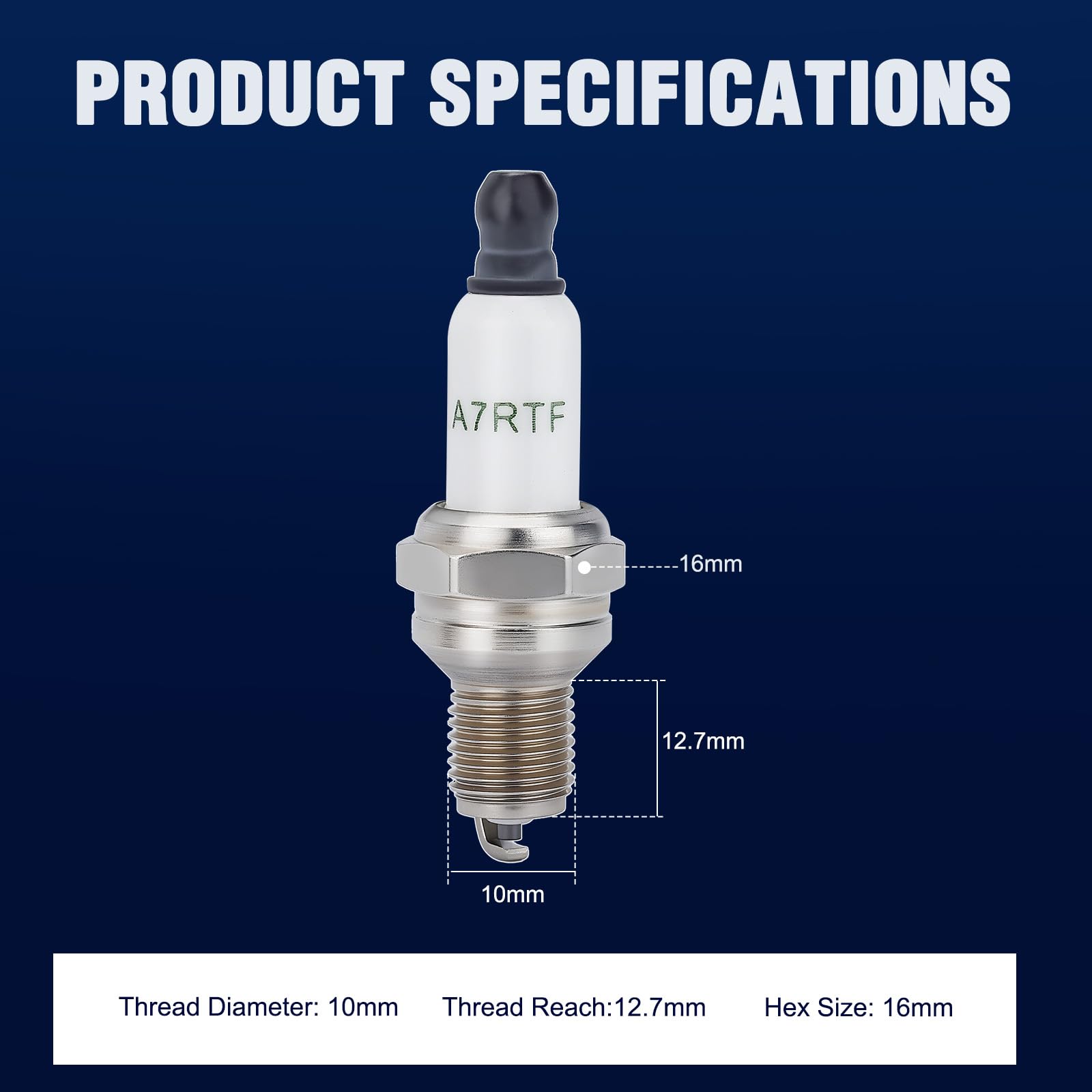 Wetenex spark plug reach 12.7mm illustration for precise fit in tight wells