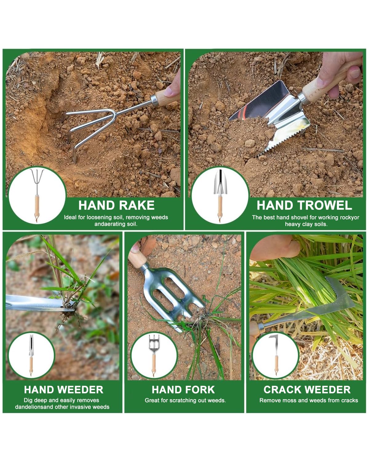 Wevelel weeders and transplanters for efficient garden maintenance.