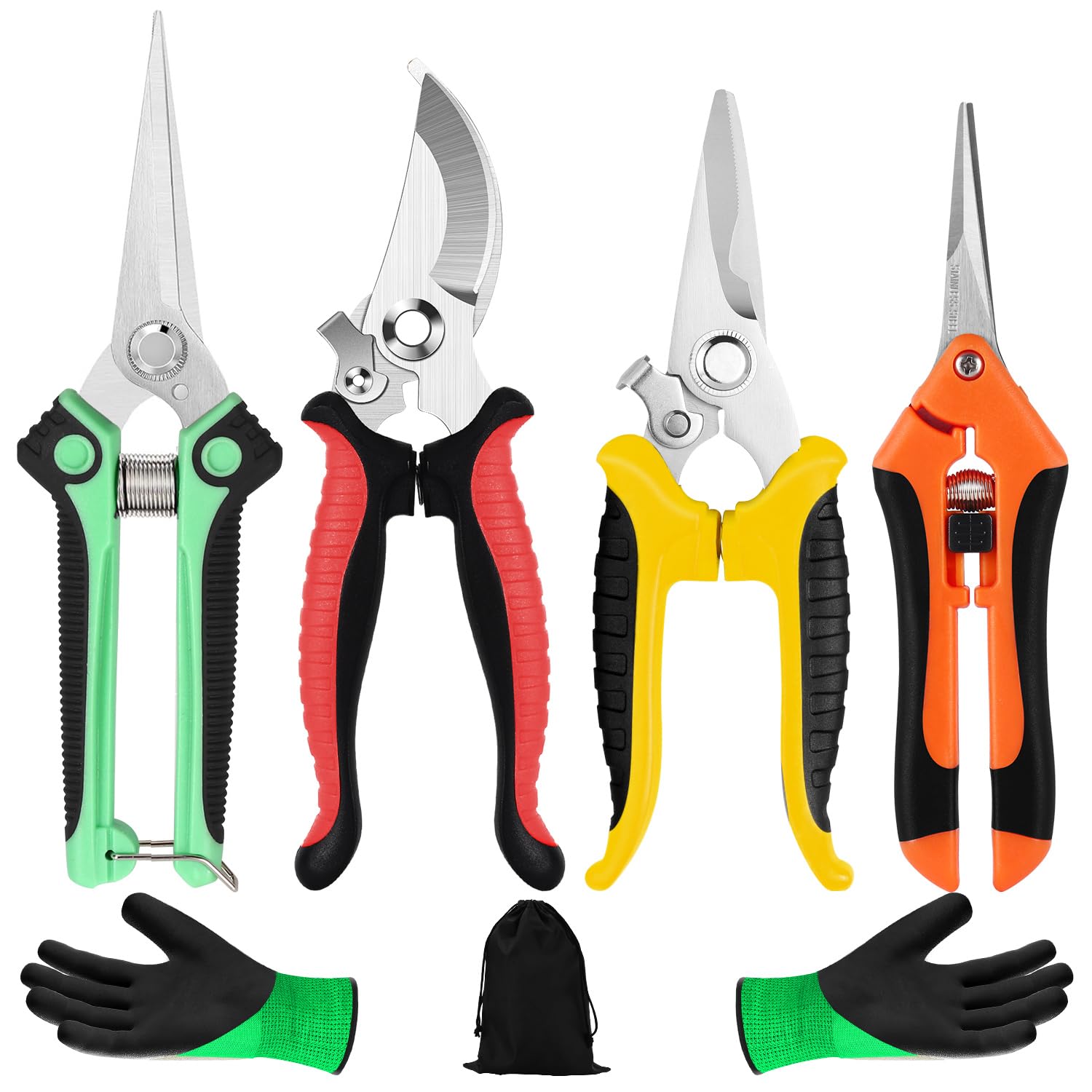 Wevove 4-pack garden shears set shown together for versatile pruning tasks