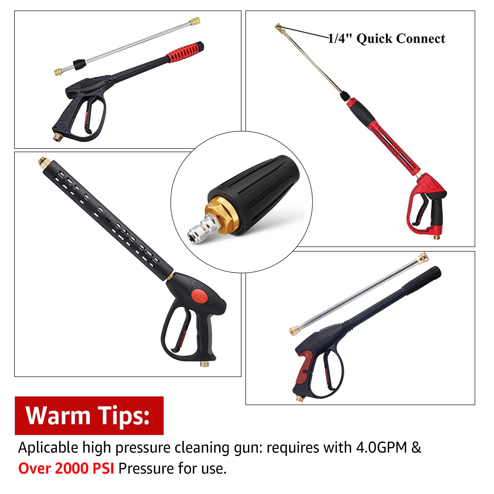 Wevove quick-connect-14in enables fast setup for pressure-washing projects.