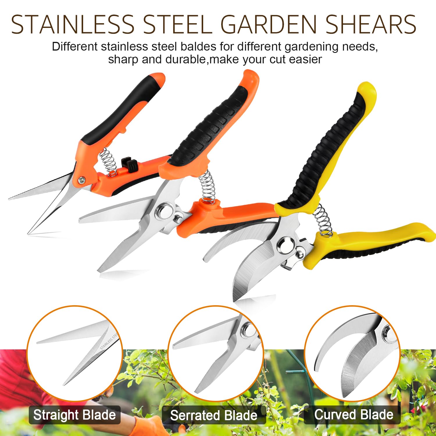 Wevove pruners with easy-open spring to reduce hand fatigue during trimming.