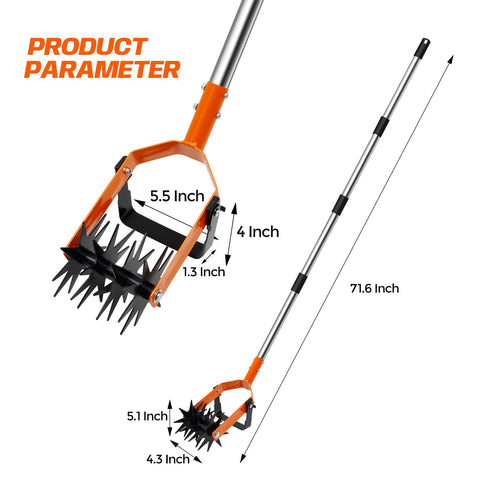 Wexoride 72 inch multi functional tool covers loosening, weeding, and sowing tasks