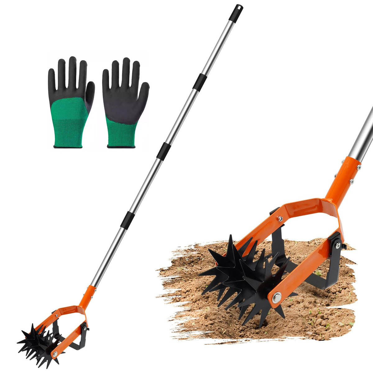 Wexoride 72 inch rotary cultivator with star rollers for fast soil aeration and seedbed prep