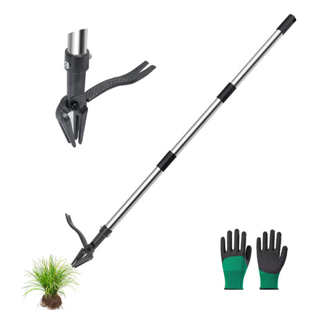 Wexoride stand-up weed puller with 4-claw head for easy root removal in lawns.