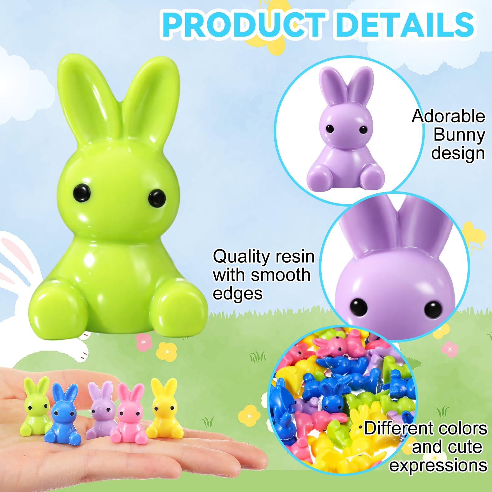 Weysat bunny figurine green for shelves, vases, and cake inserts