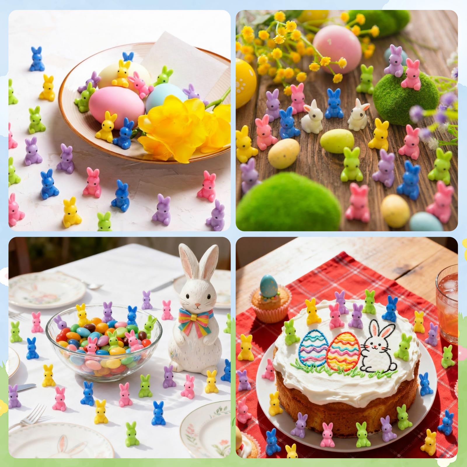 Weysat bunny figurine mix with varied colors for mixed displays