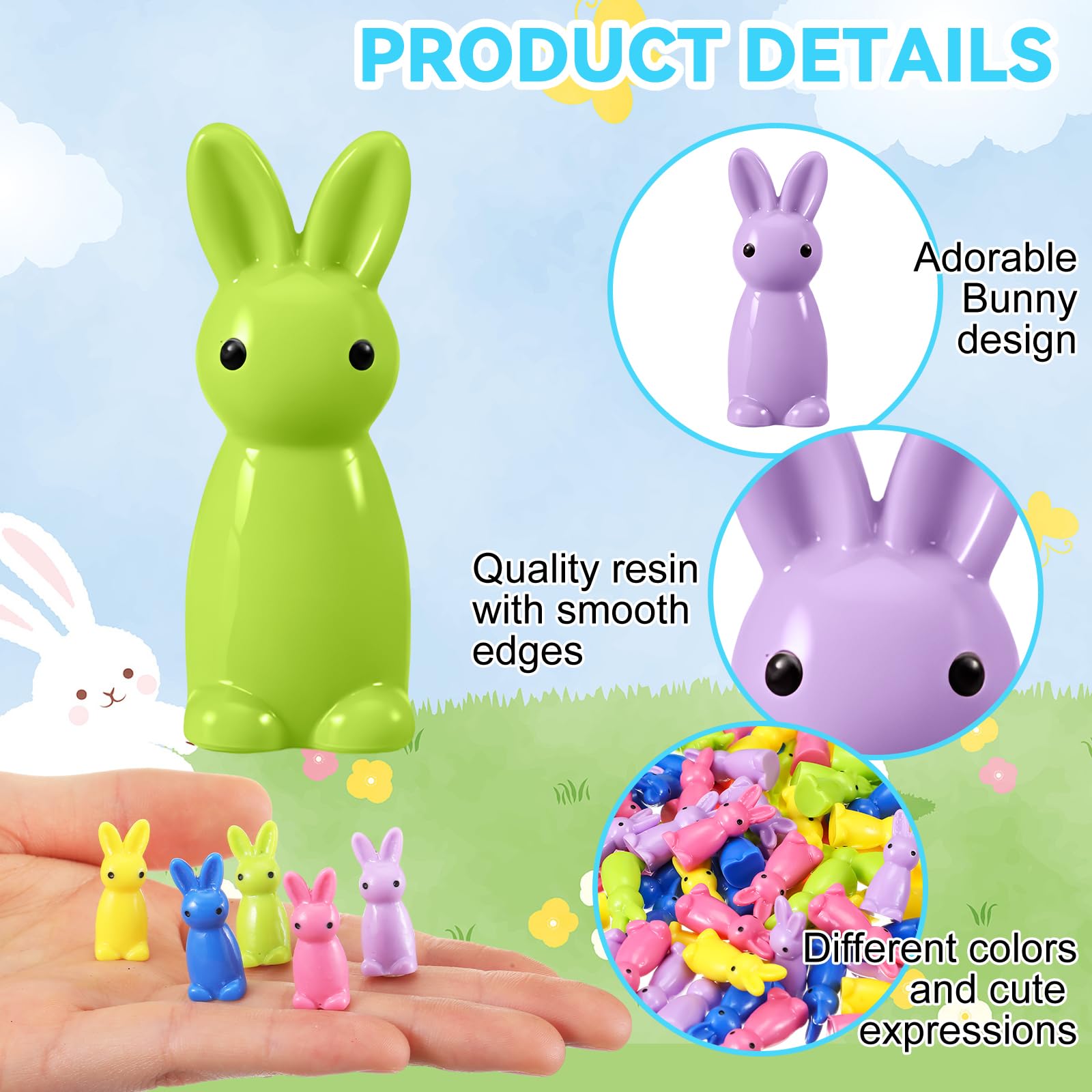 Weysat Easter bunny figurines green brighten shelves and garden displays.