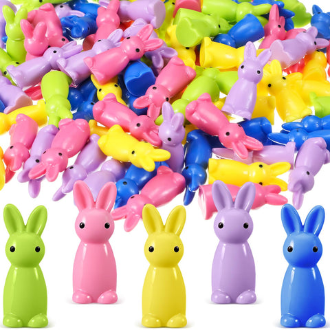 Weysat Easter bunny figurines pink for table decor and DIY crafts.