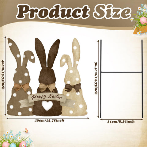 Weysat Easter yard sign with H bracket offers easy installation.