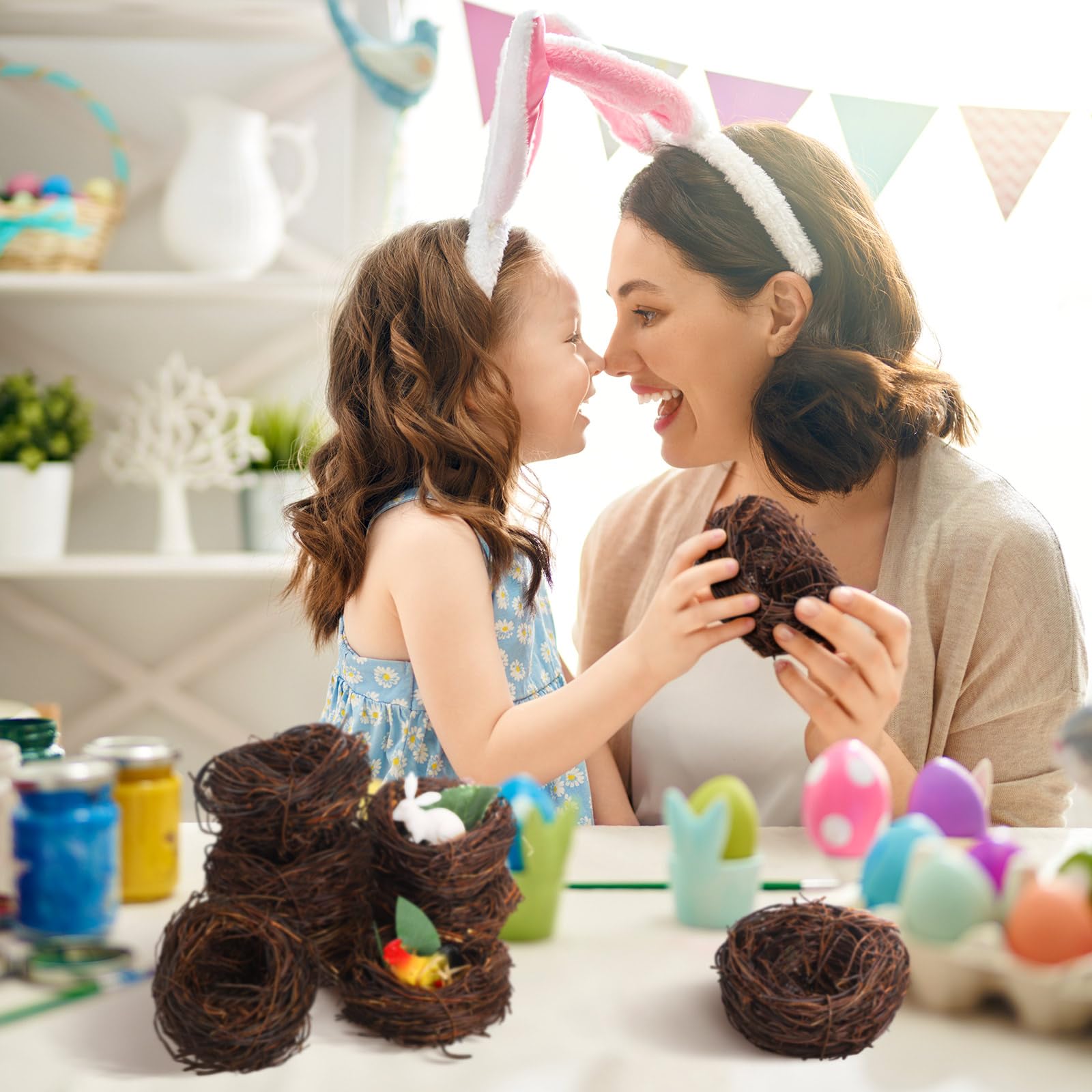 Weysat Easter egg display nest perfect for organizing eggs.