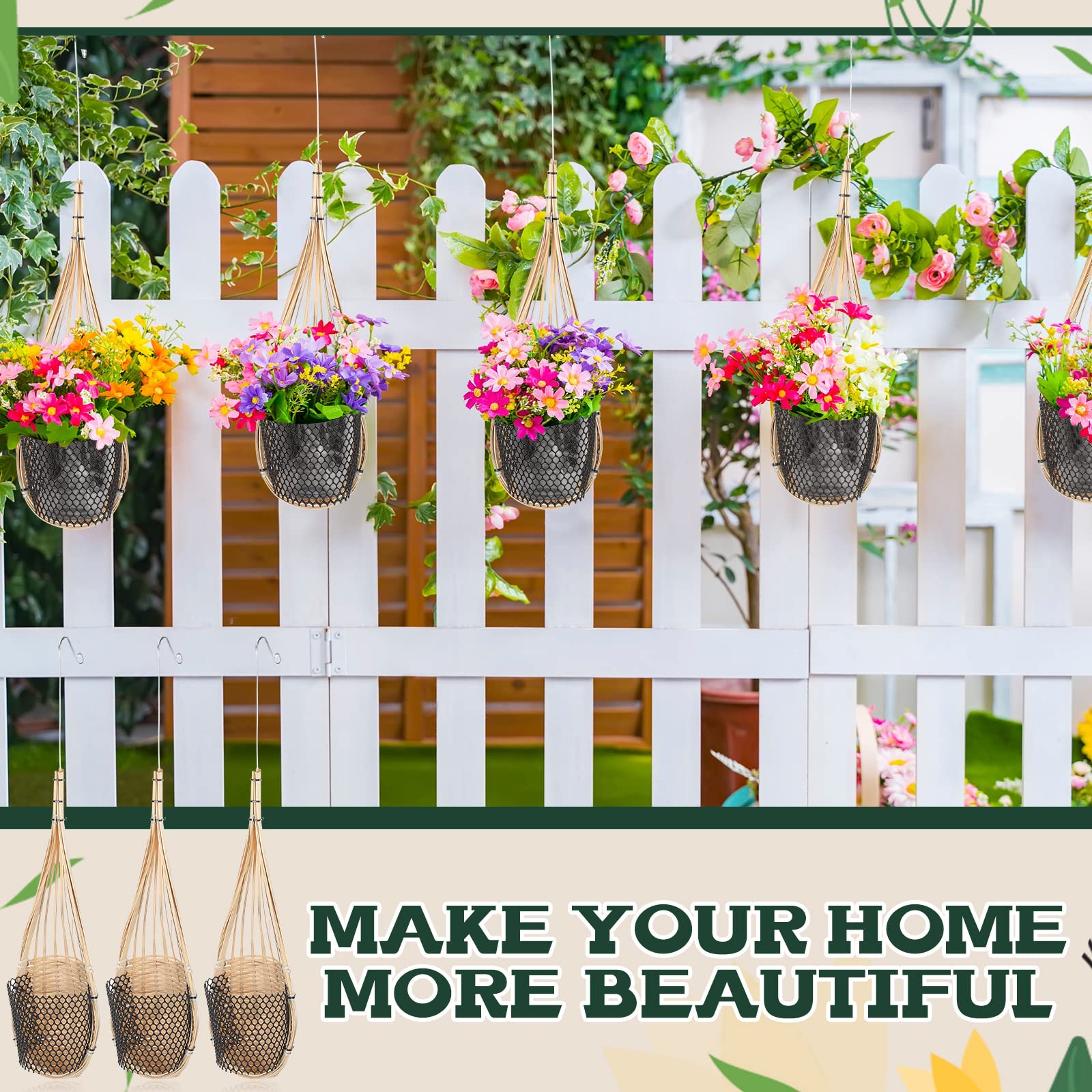 Weysat garden trellis decor orchid basket for patio or yard.