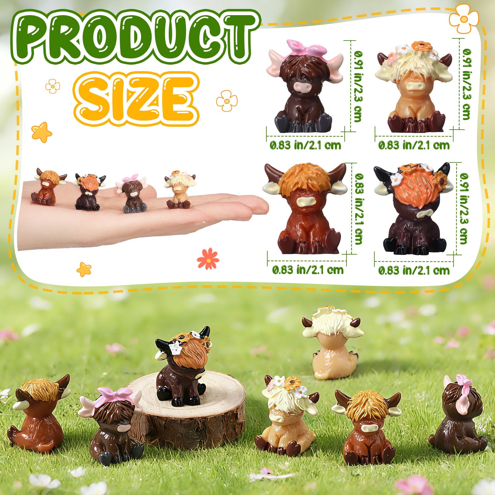 Weysat mini Highland cow figurine 2 – charming table centerpiece for parties