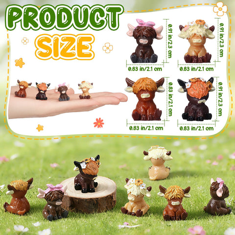Weysat mini Highland cow figurine 2 – charming table centerpiece for parties