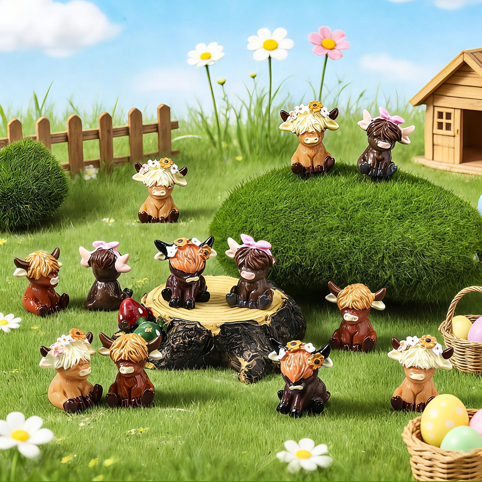 Weysat mini Highland cow figurine 5 – whimsy for windowsills and desks