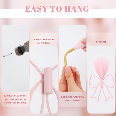 Weysat pink bow wall decor set of two for coordinated styling.