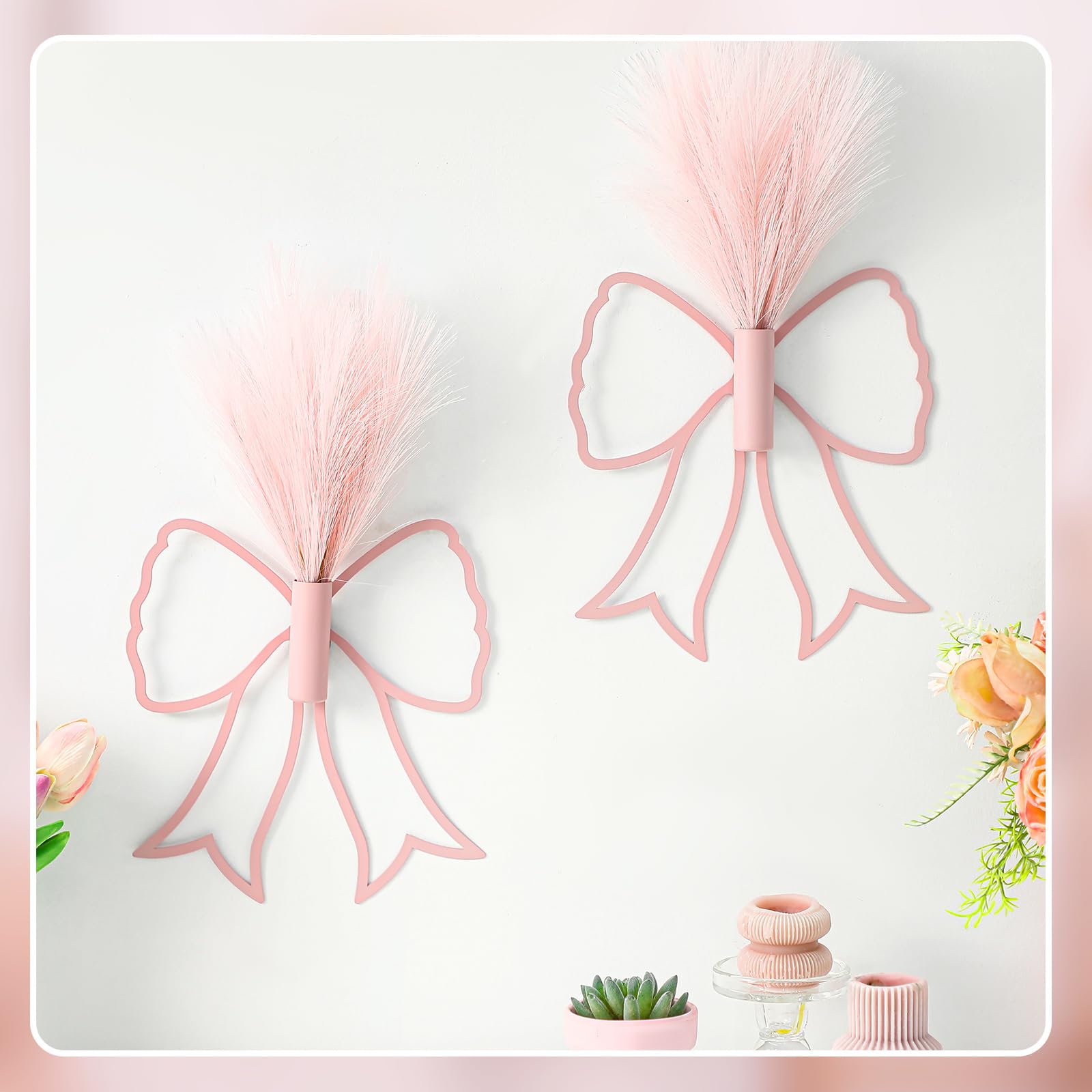 Weysat pink bow wall planter showcases the 2.95 x 1 inch inner tube size.
