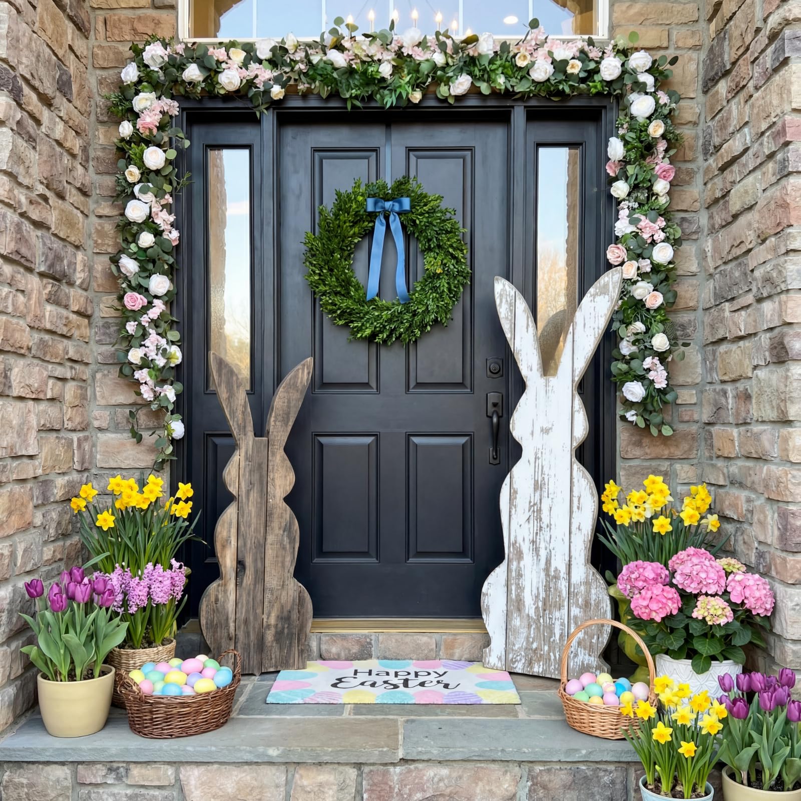 Weysat rustic farmhouse Easter sign complements indoor entryways gracefully