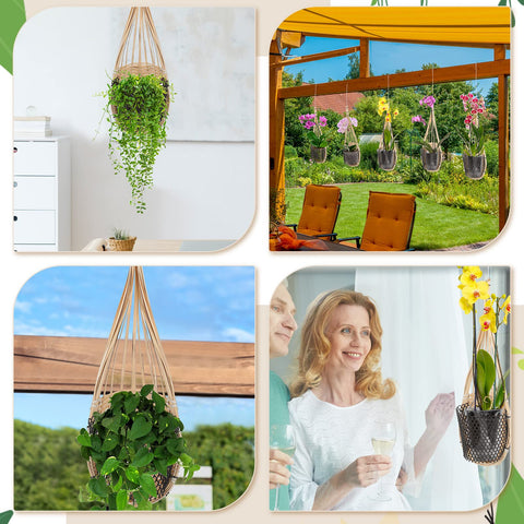Weysat wall-hanging orchid basket in bamboo for indoor décor.