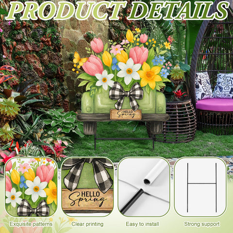 Weysat waterproof spring yard decor resists rain and wind for year-round use