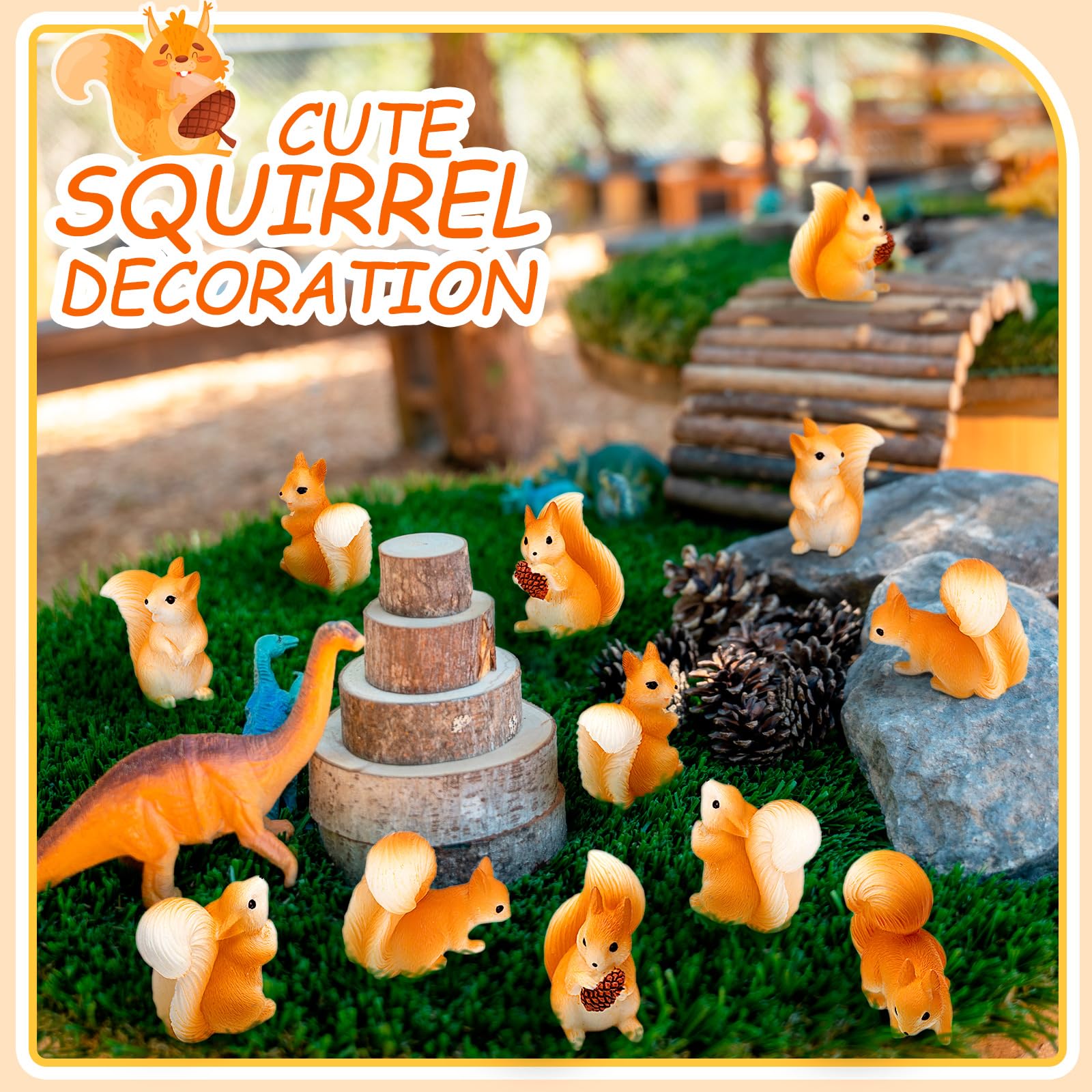 Weysat yellow resin squirrel figurine 4 for cake toppers and festive displays.