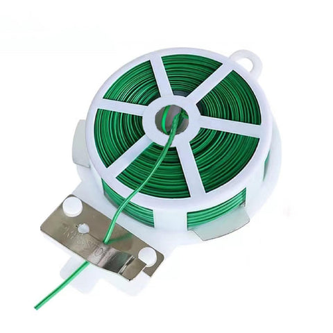 WFAUIBR green twist ties on a reel for easy plant support