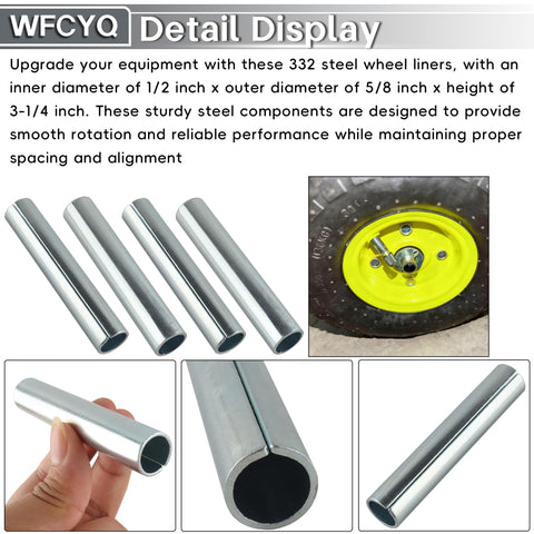 WFCYQ 332 bushing installed on axle demonstrates reduced wobble and snug hub fit.