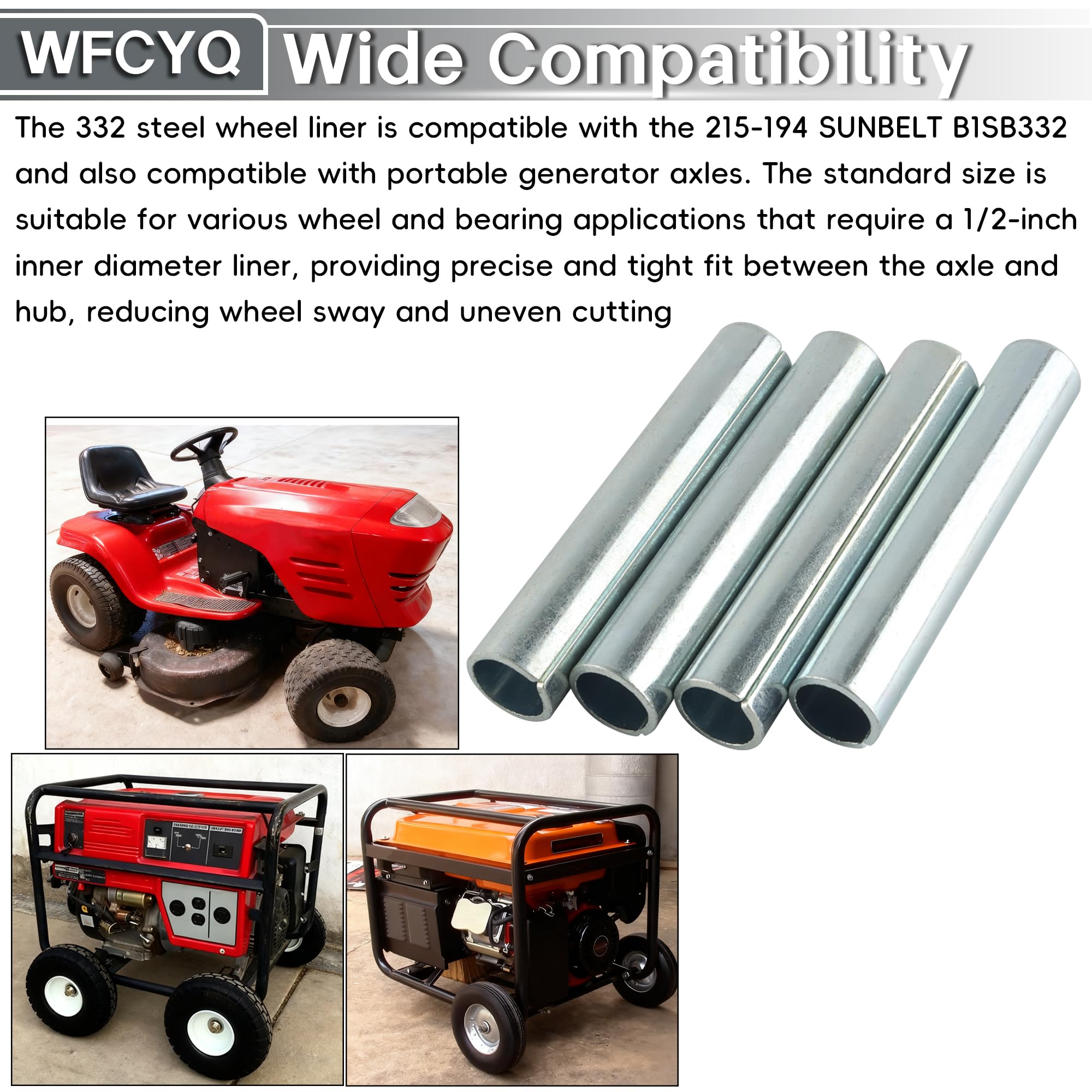 WFCYQ 332 precision-fit bushing ensures consistent spacing in wheel assemblies.