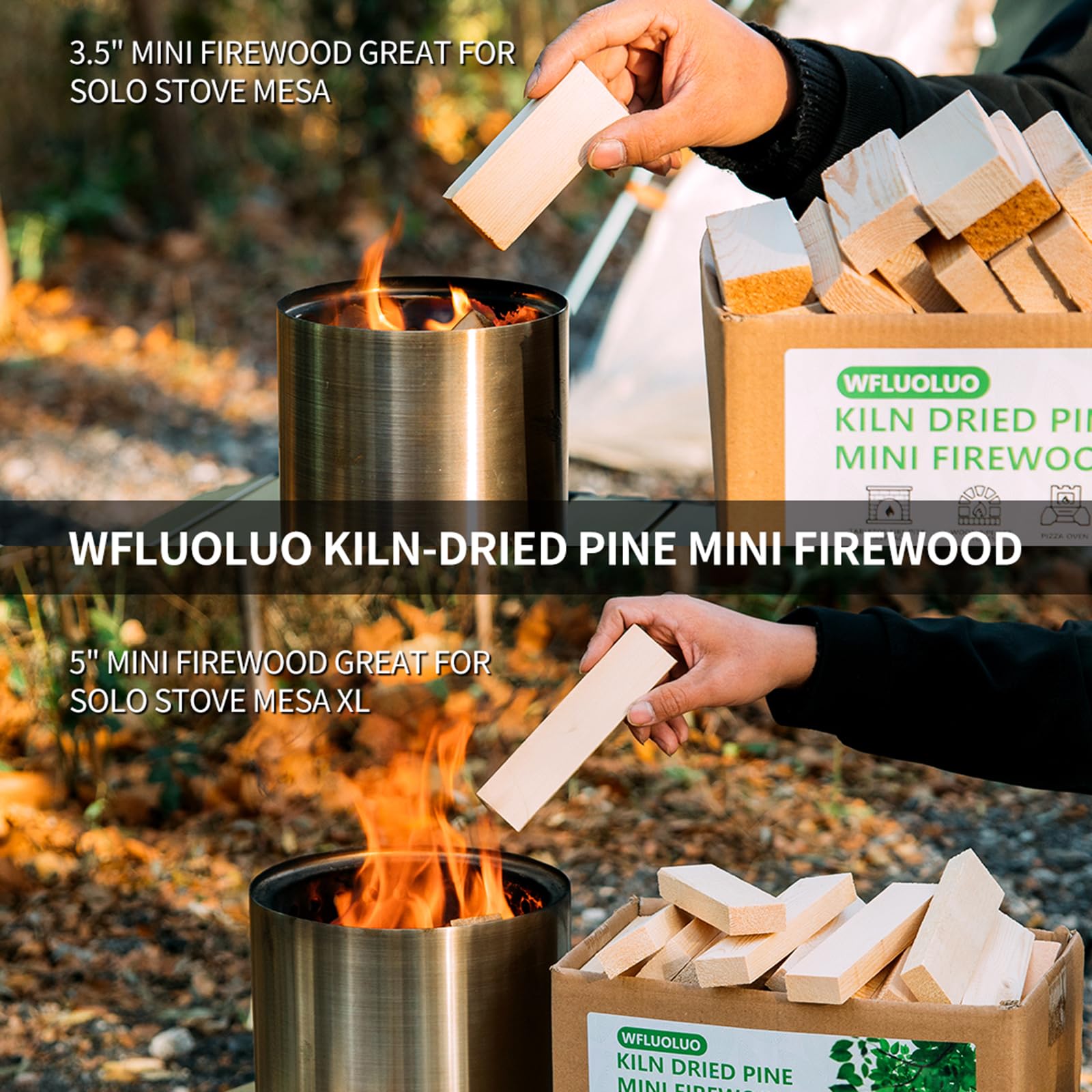 WFLUOLUO easy-use mini firewood pack ready to light