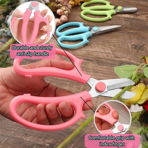 WGEGO Stainless steel blades resist rust for dependable cuts on stems and flowers.