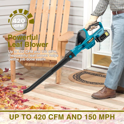 Wgkok charger and batteries included for ready-to-use outdoor power.