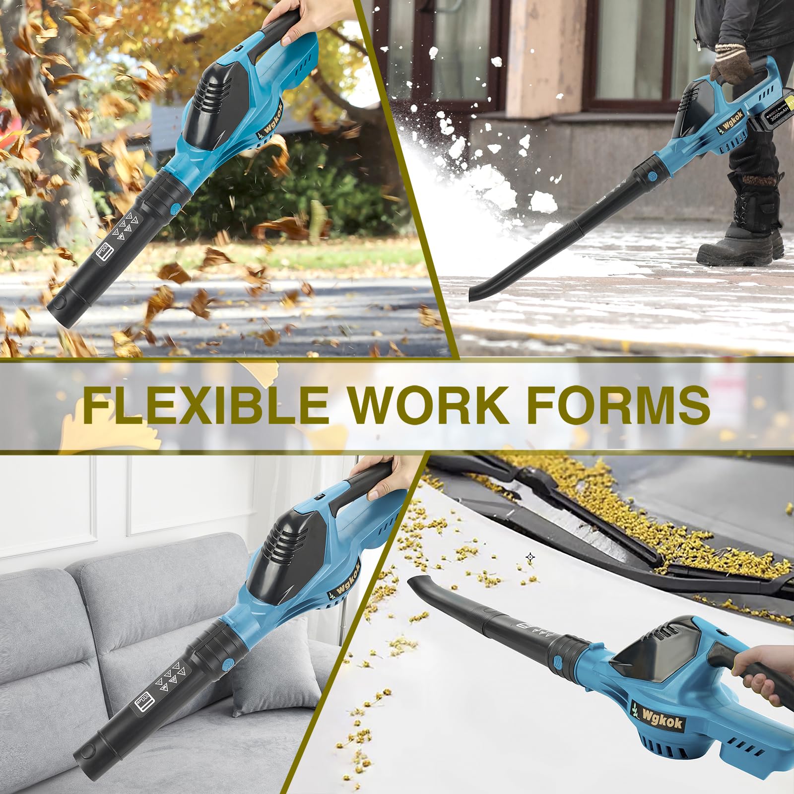 Wgkok leaf blower ideal for patio and driveway cleaning to keep surfaces tidy.