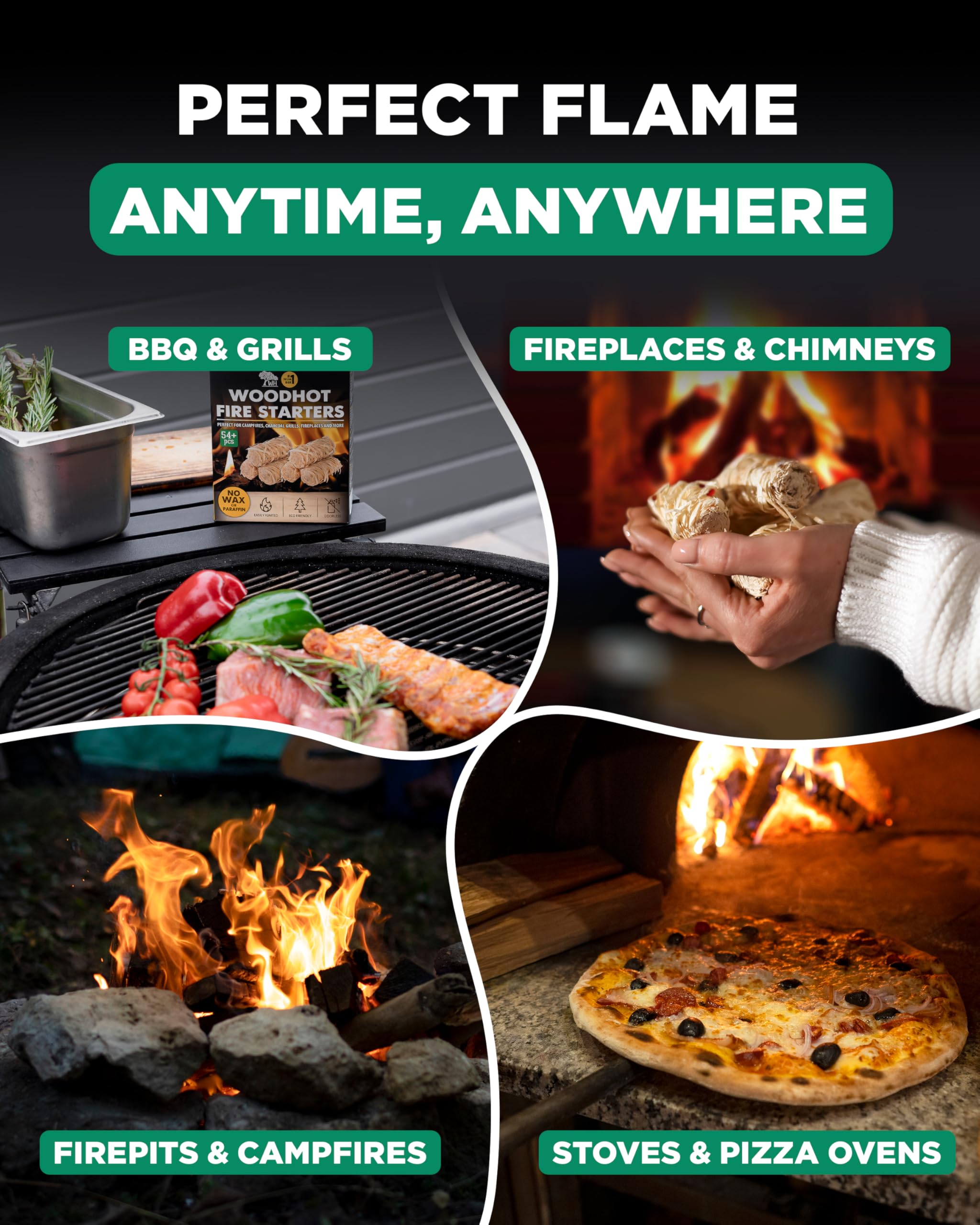 WH fire starters water-resistant perform across seasons for indoor and outdoor use