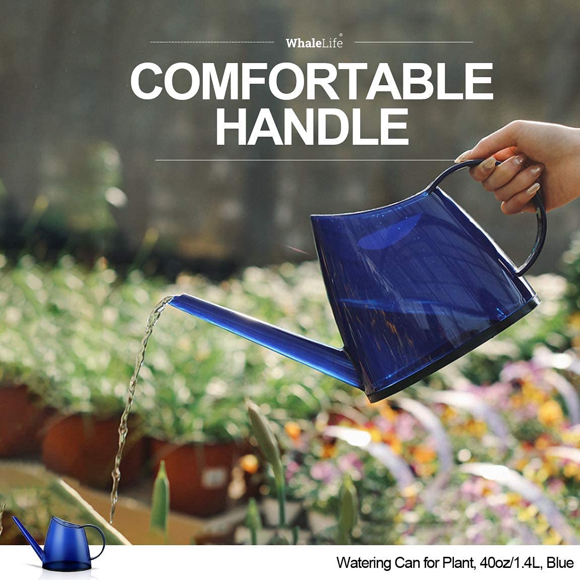 WhaleLife 1.4L blue ideal for bonsai and small pots