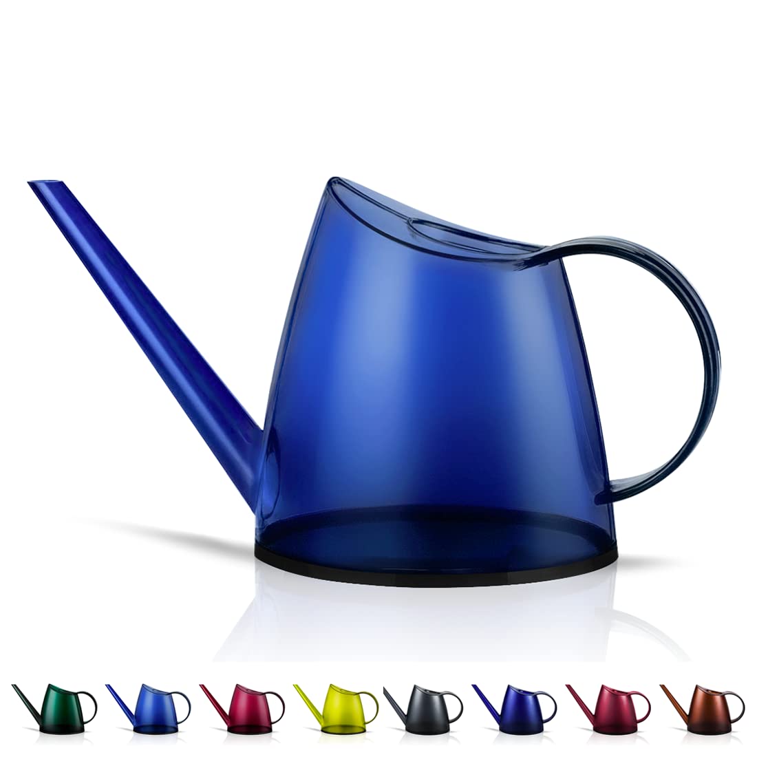 WhaleLife indoor watering can 1.4L blue front view for precise indoor watering