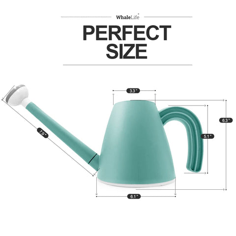 WhaleLife 2.0L blue handle grip for comfortable extended watering.