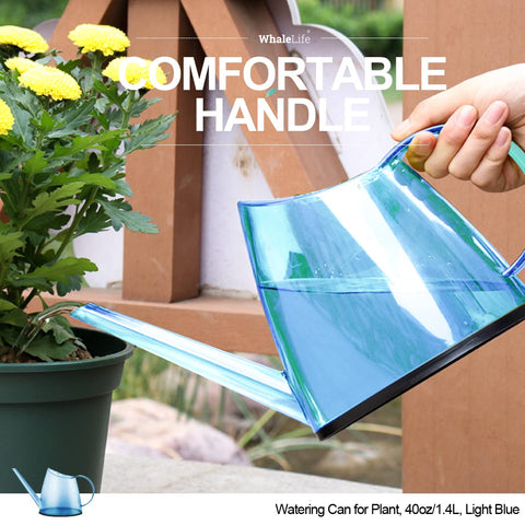 WhaleLife light blue watering can adds style and practical function for indoor use.