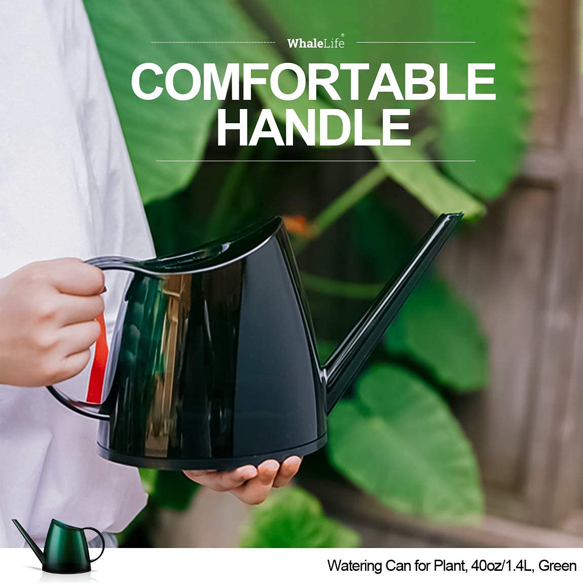 WhaleLife 1.4L capacity suits small potted plants without overwatering