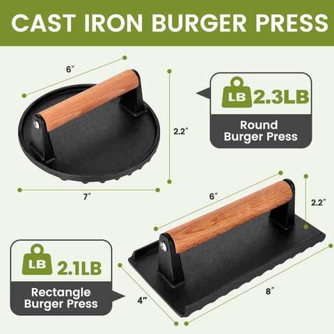 Whaleme burger press 7-round close up highlights weight for even cooking