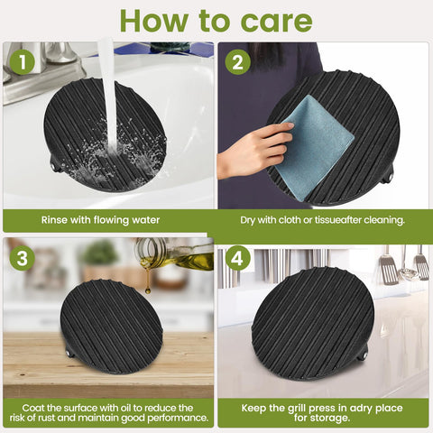Whaleme burger press care and storage guide in kitchen