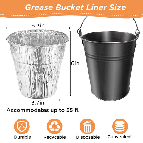 Whaleme grease bucket liner disposable for easy toss-away waste management.