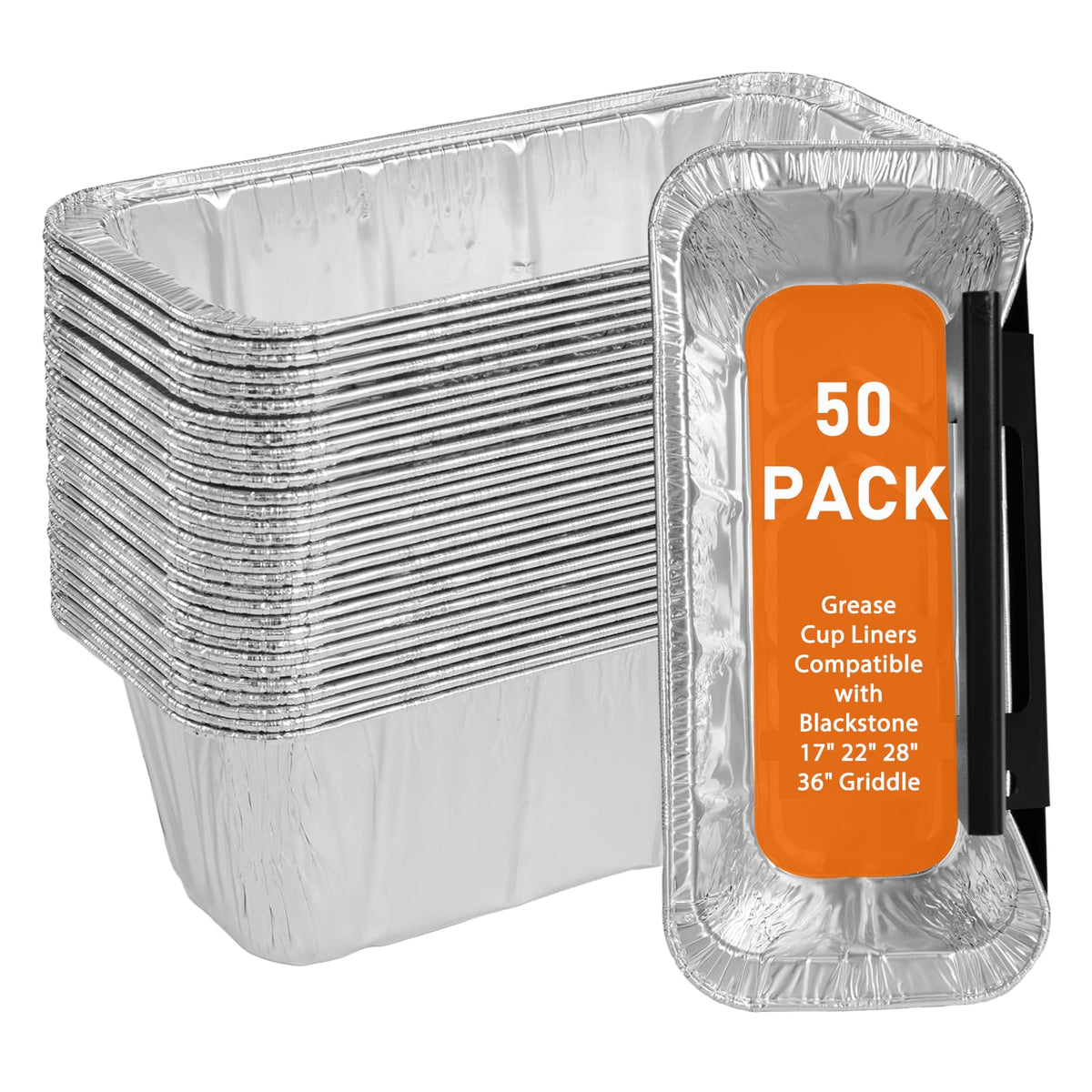 Whaleme grease cup liners fit 28–36 inch griddles for mess-free cooking.