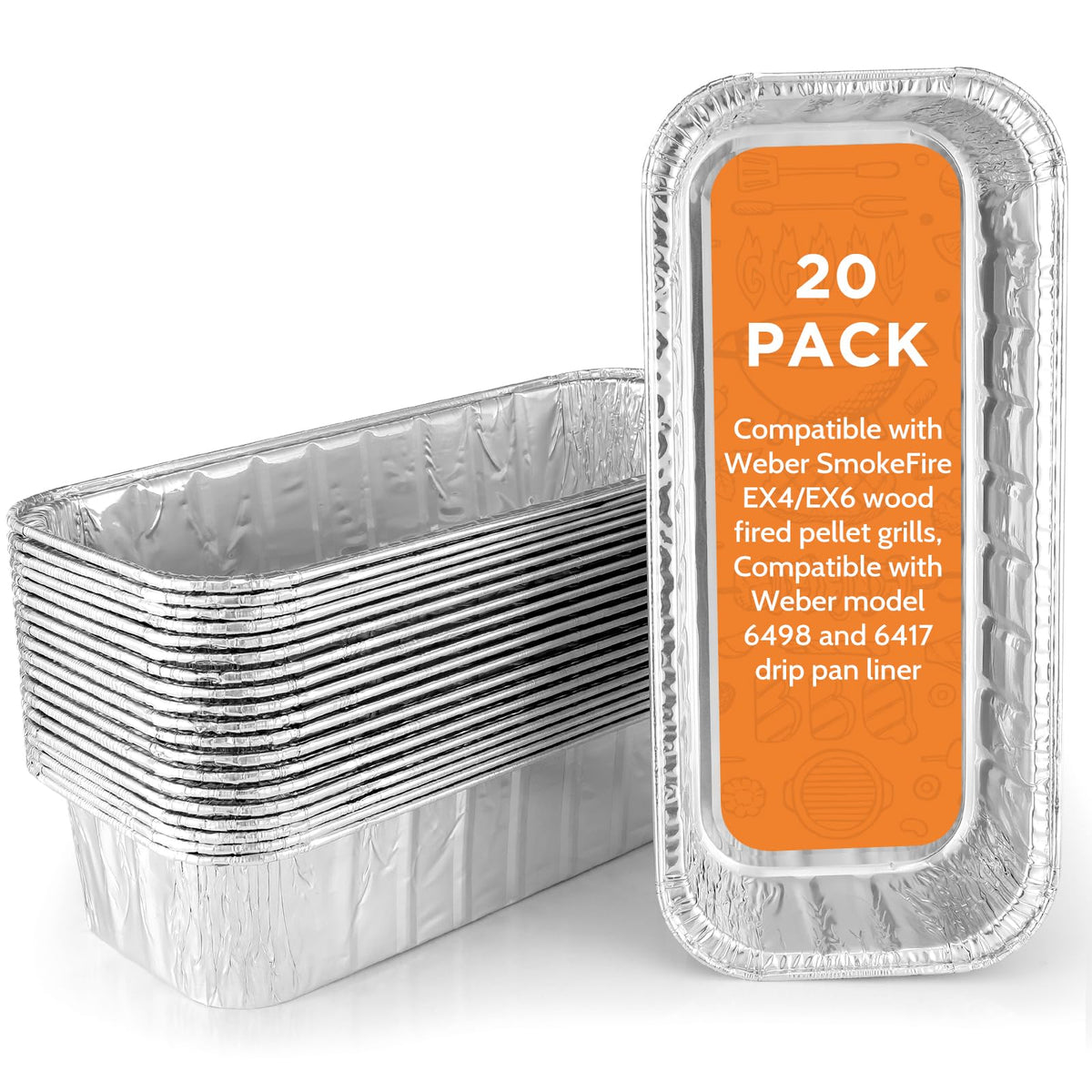 Whaleme grill drip pan 11x5 disposable for easy cleanup after grilling