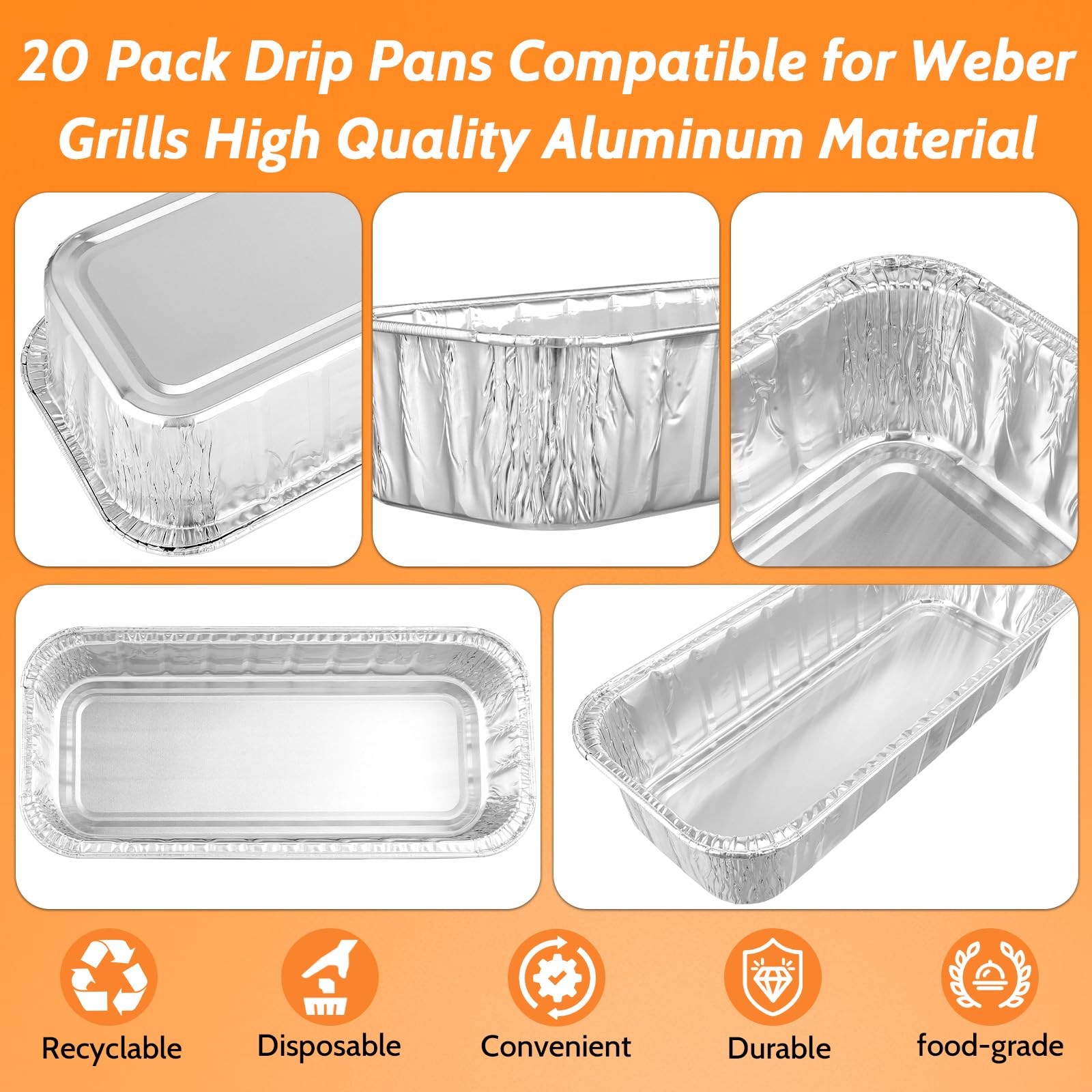 Whaleme pack of 20 drip pans supports multiple batches