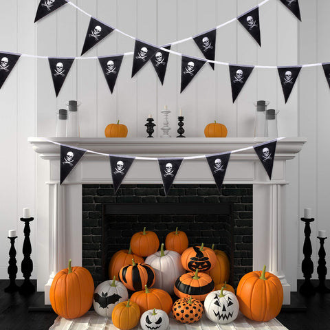 Whaline banner hanging scenarios on walls, fences, or mantels.