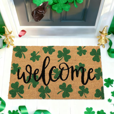 Whaline natural coir doormat designed for indoor and outdoor front door use.